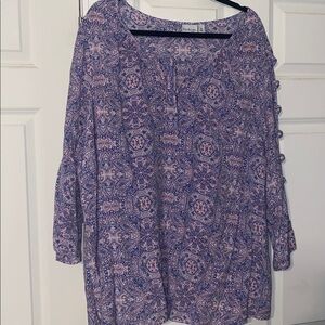 Kim Rogers Curvy Purple Tunic Top 3X